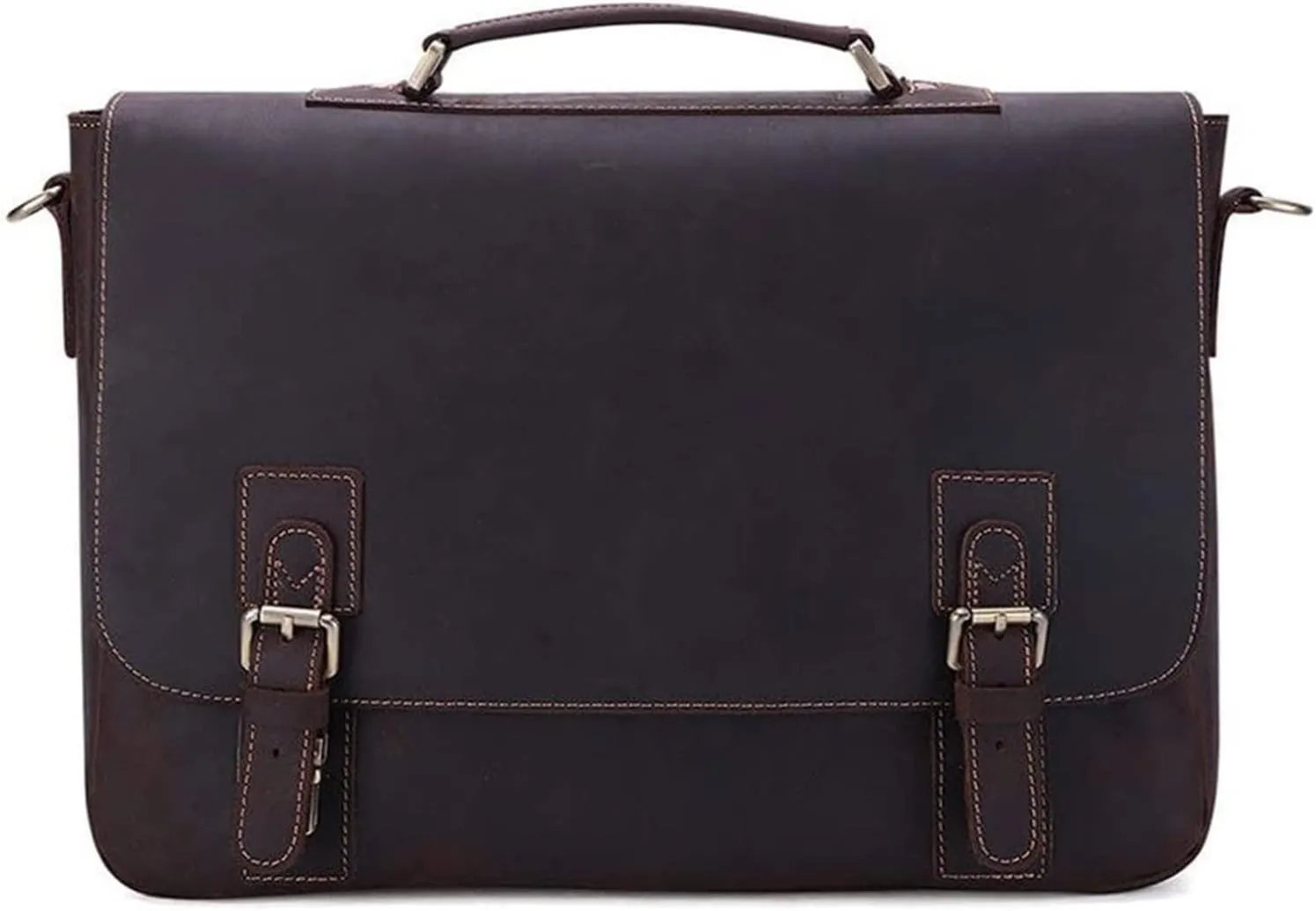 DHAEY Briefcases Vintage Messenger Handbag, Flapover Business Briefcase 15.6" Laptop Tote Handbag Large Capacity