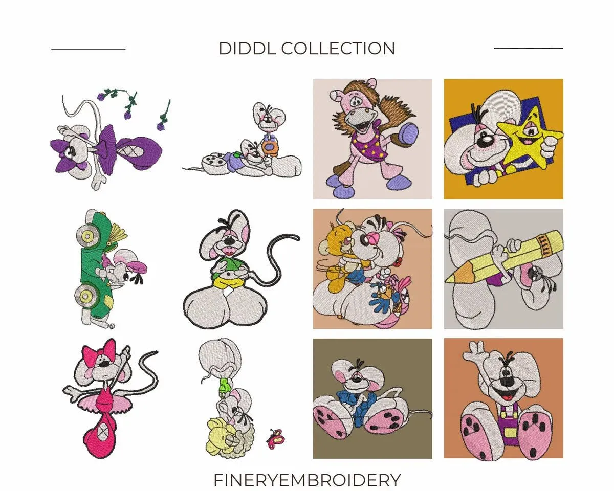 Diddl - Pack of 69 Designs - Embroidery Designs