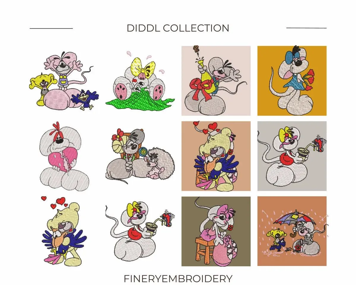 Diddl - Pack of 69 Designs - Embroidery Designs