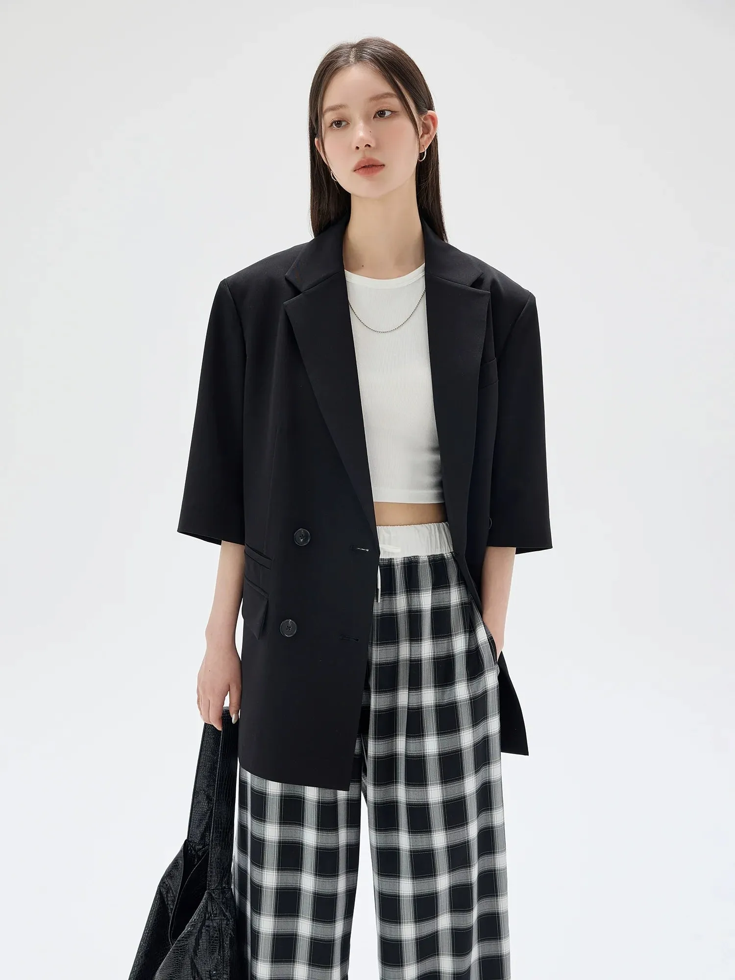 Double-Breasted Striped Blazer