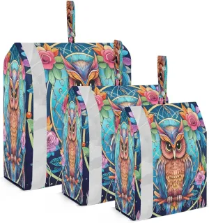 Dream Catcher Flowers Boho Owl Compression Packing Cubes Suitcase Organizer Bags Set for Travel Cubes for Women Travel Accessories