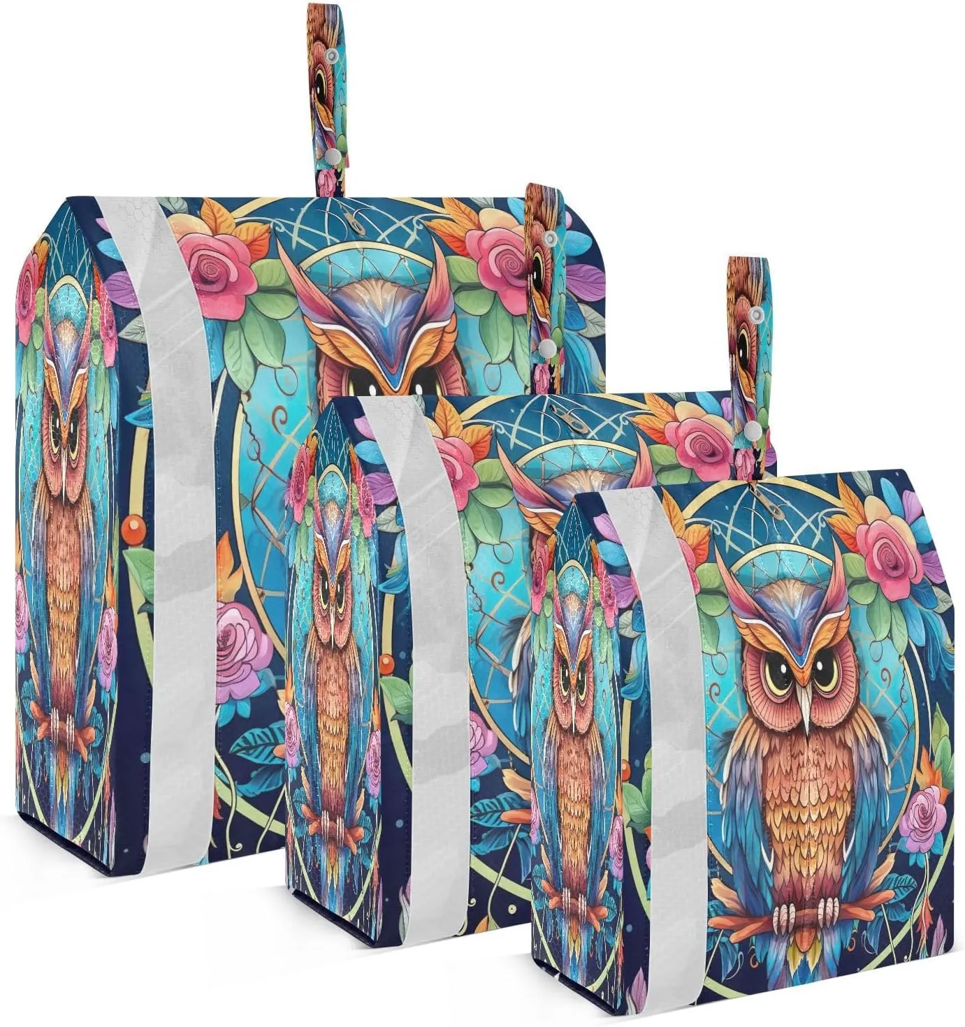 Dream Catcher Flowers Boho Owl Compression Packing Cubes Suitcase Organizer Bags Set for Travel Cubes for Women Travel Accessories
