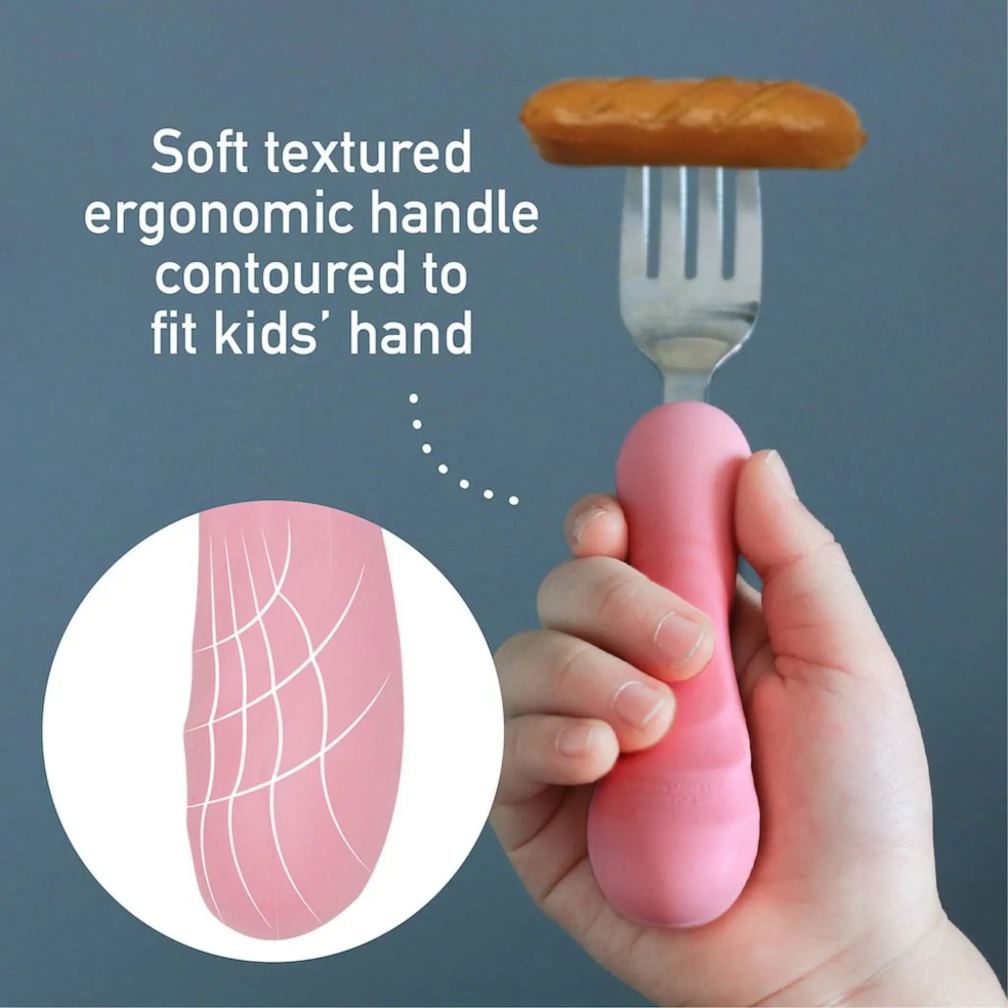 Easy Grip Fork & Spoon Set - Pebble
