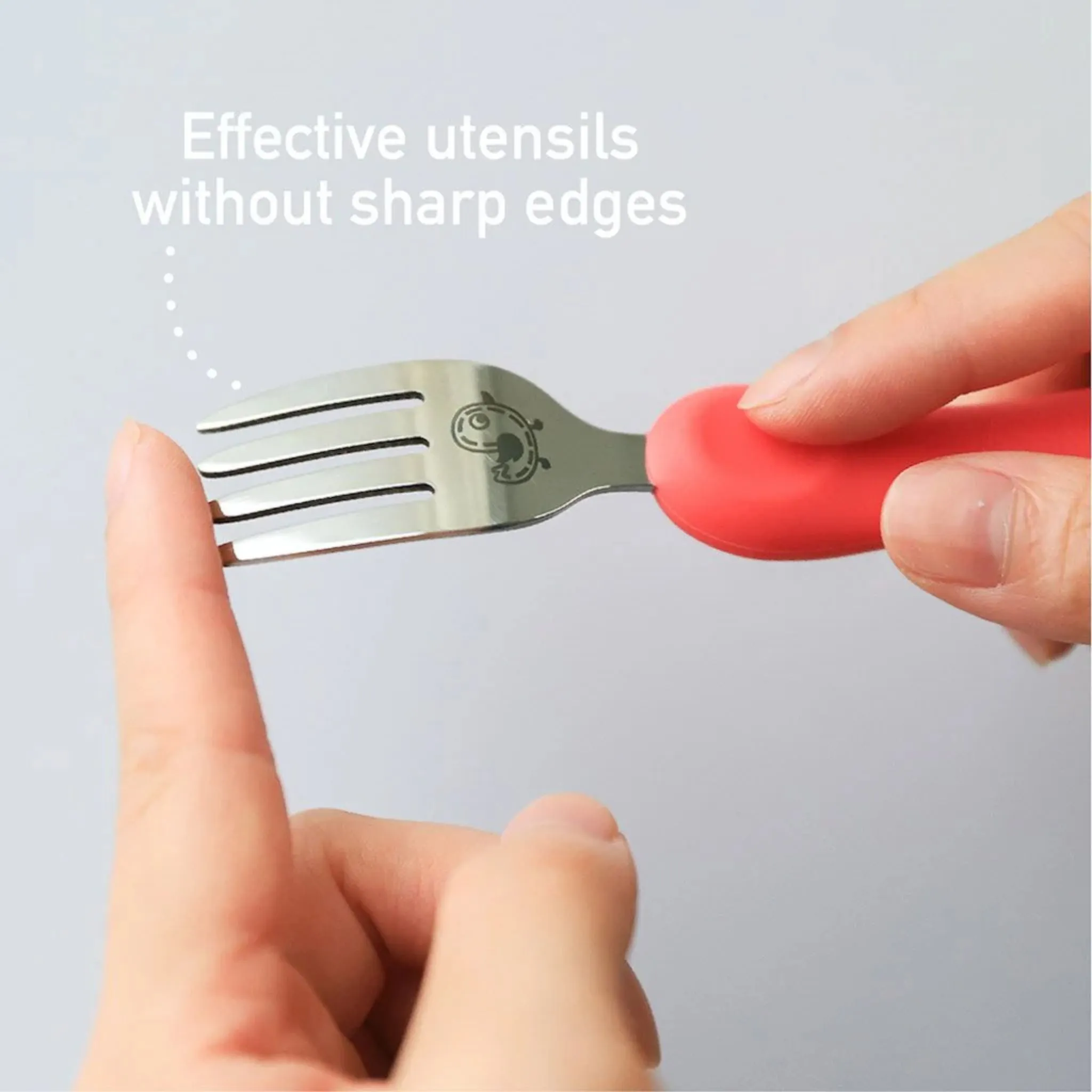 Easy Grip Fork & Spoon Set - Pebble