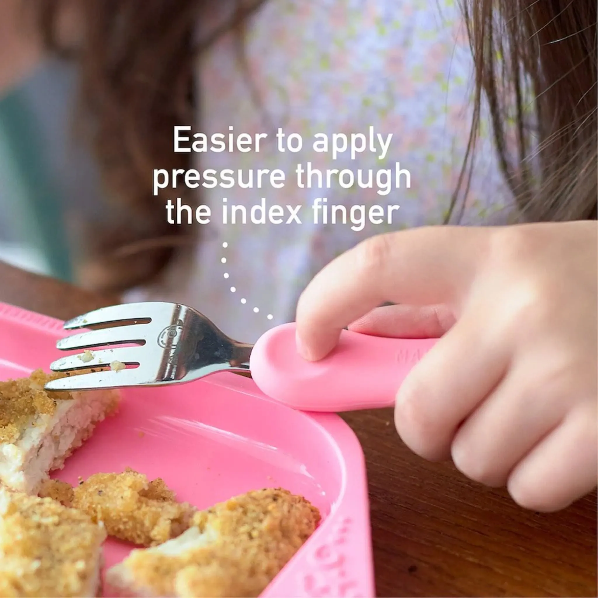 Easy Grip Fork & Spoon Set - Pebble