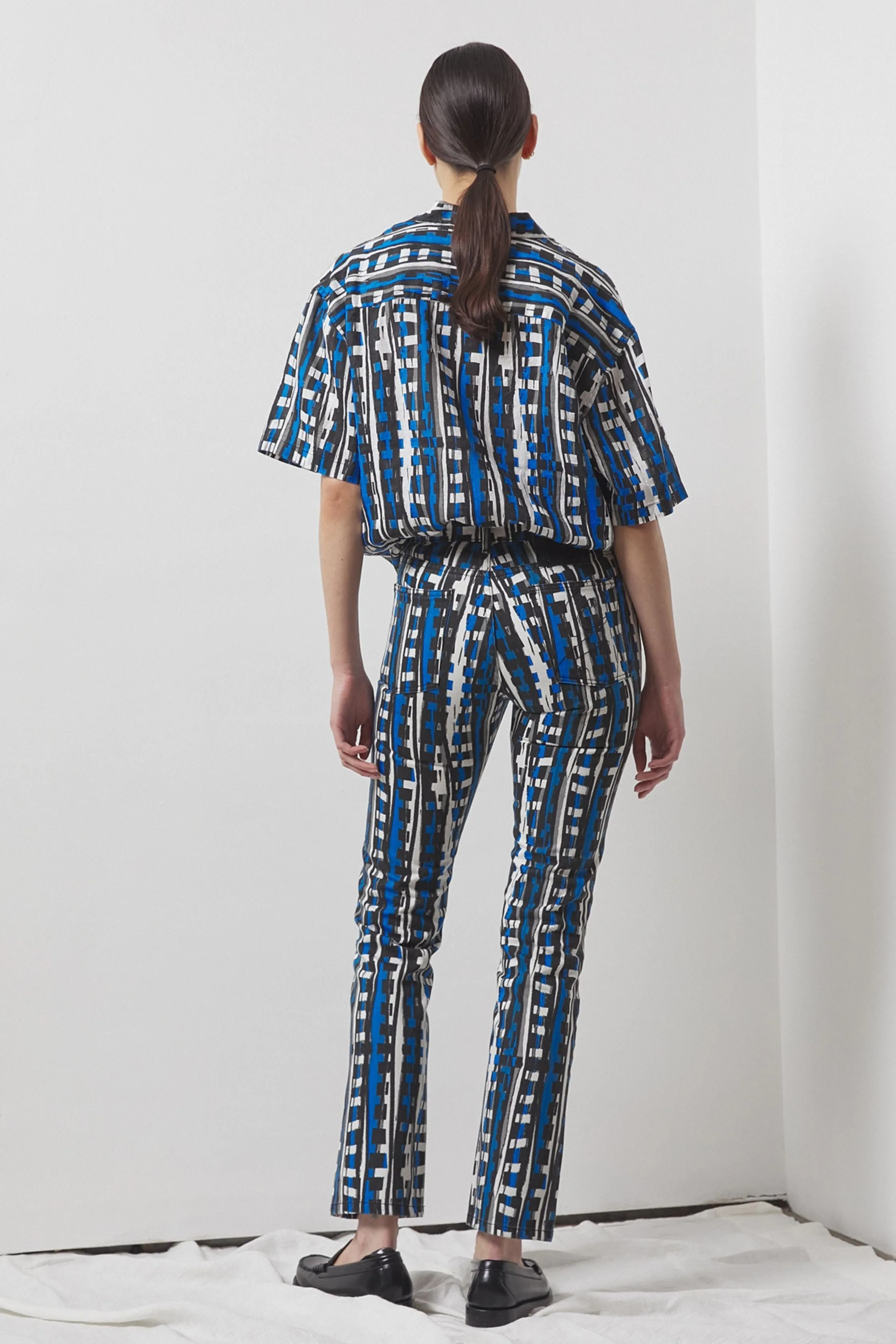 Edona Klein Blue Printed Shirt