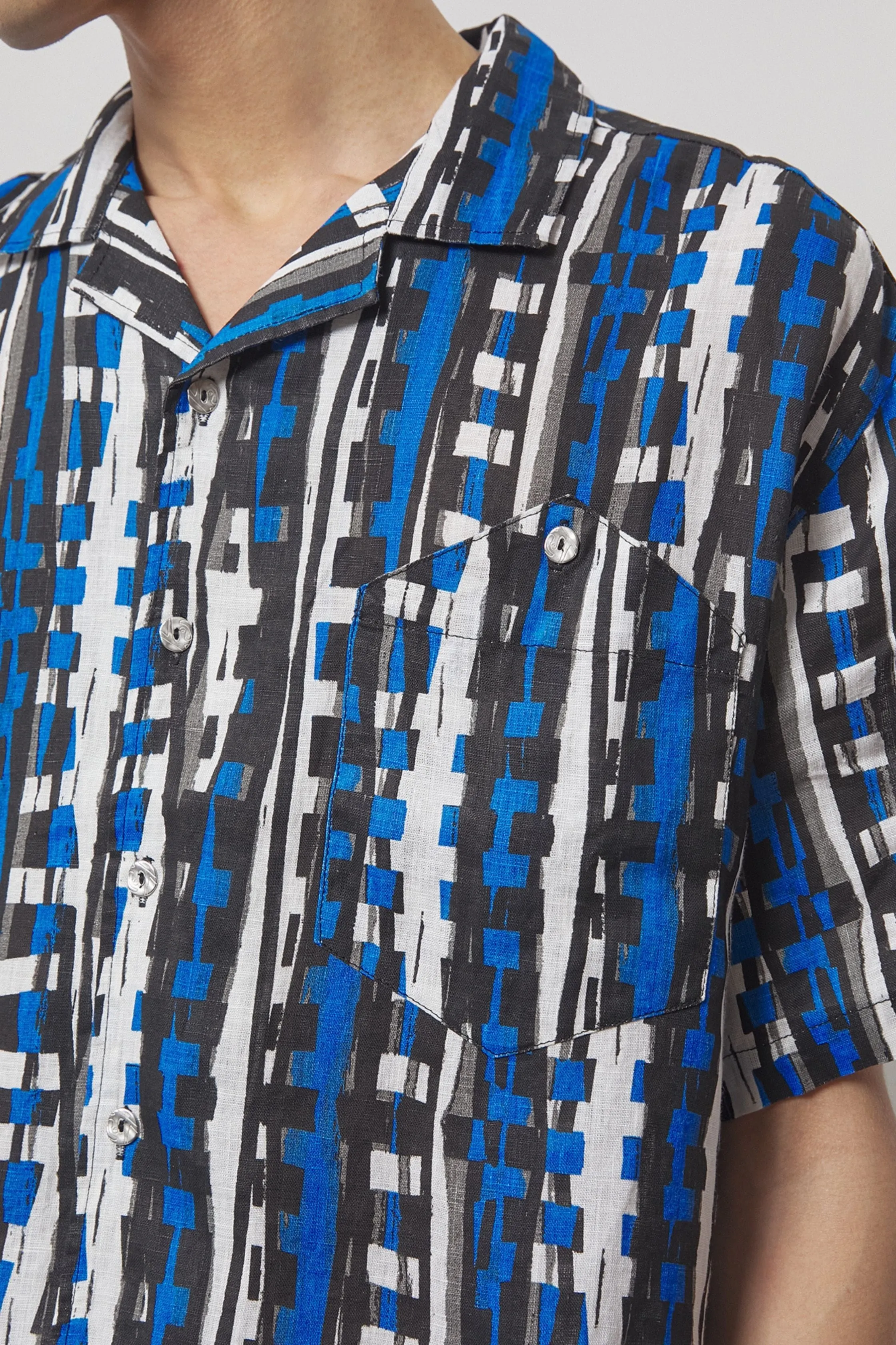 Edona Klein Blue Printed Shirt