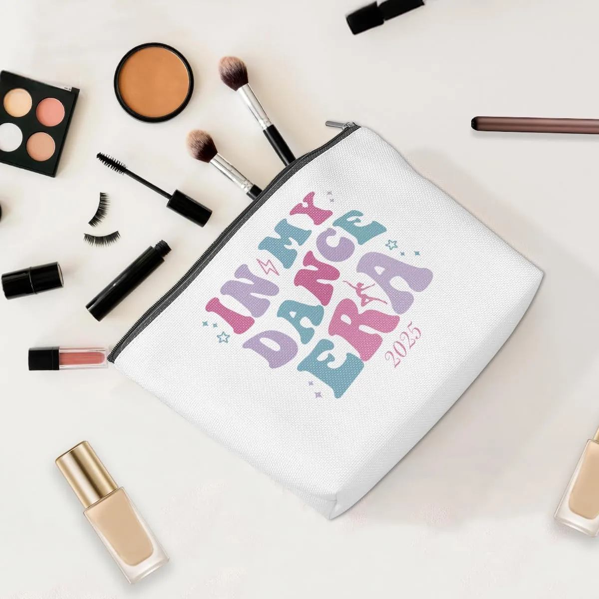 ENGVZ In My Dance Era 2025: Durable Dance Floor Makeup Bag with Water Resistance - Professional Performer Cosmetic Case for Ballet, Hip-Hop & Concerts