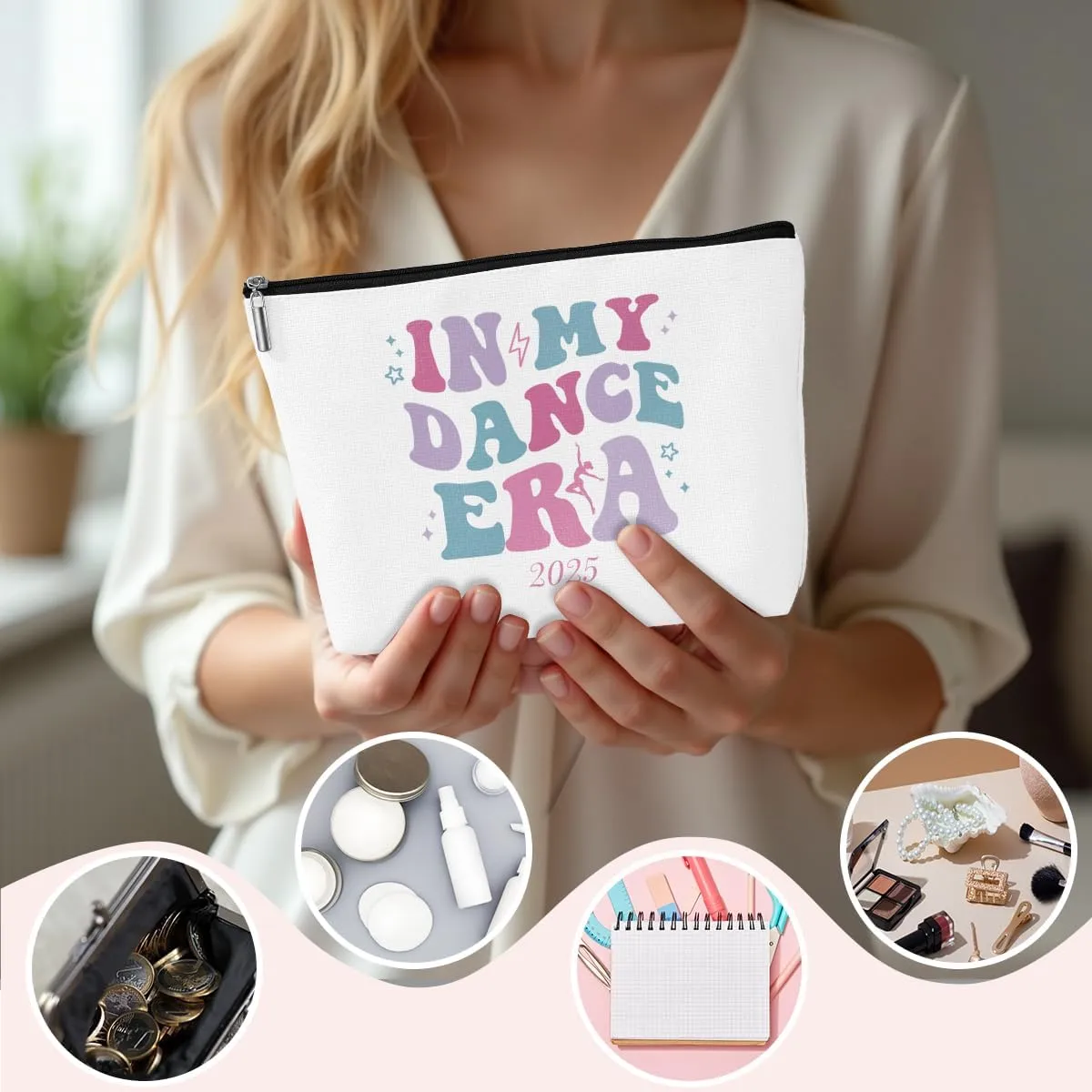 ENGVZ In My Dance Era 2025: Durable Dance Floor Makeup Bag with Water Resistance - Professional Performer Cosmetic Case for Ballet, Hip-Hop & Concerts
