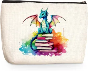 Fantasy Dragon Makeup Bag Fantasy Book Lovers Gifts Cosmetic Bag Halloween Christmas Birthday Gifts for Readers Women Girls Friends Bestie Book Accessories Travel Toiletry Bag