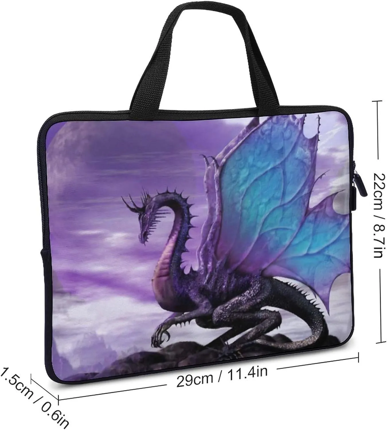 Fantasy Dragon Purple Laptop Bag Slim Carrying Case Computer Bag Briefcase Handbag Messenger Bag Business Casual