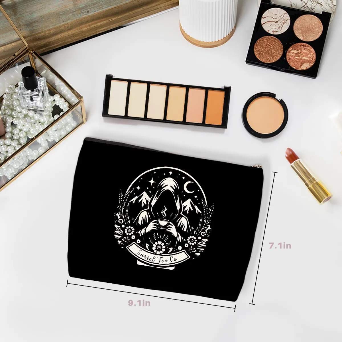 Fantasy Makeup Bag Fantasy Books Merch Book Lovers Gifts Bookish Gifts Cosmetic Bag Halloween Christmas Birthday Gifts for Women Girls Friends Boss Lady Book Accessories Travel Toiletry Bag