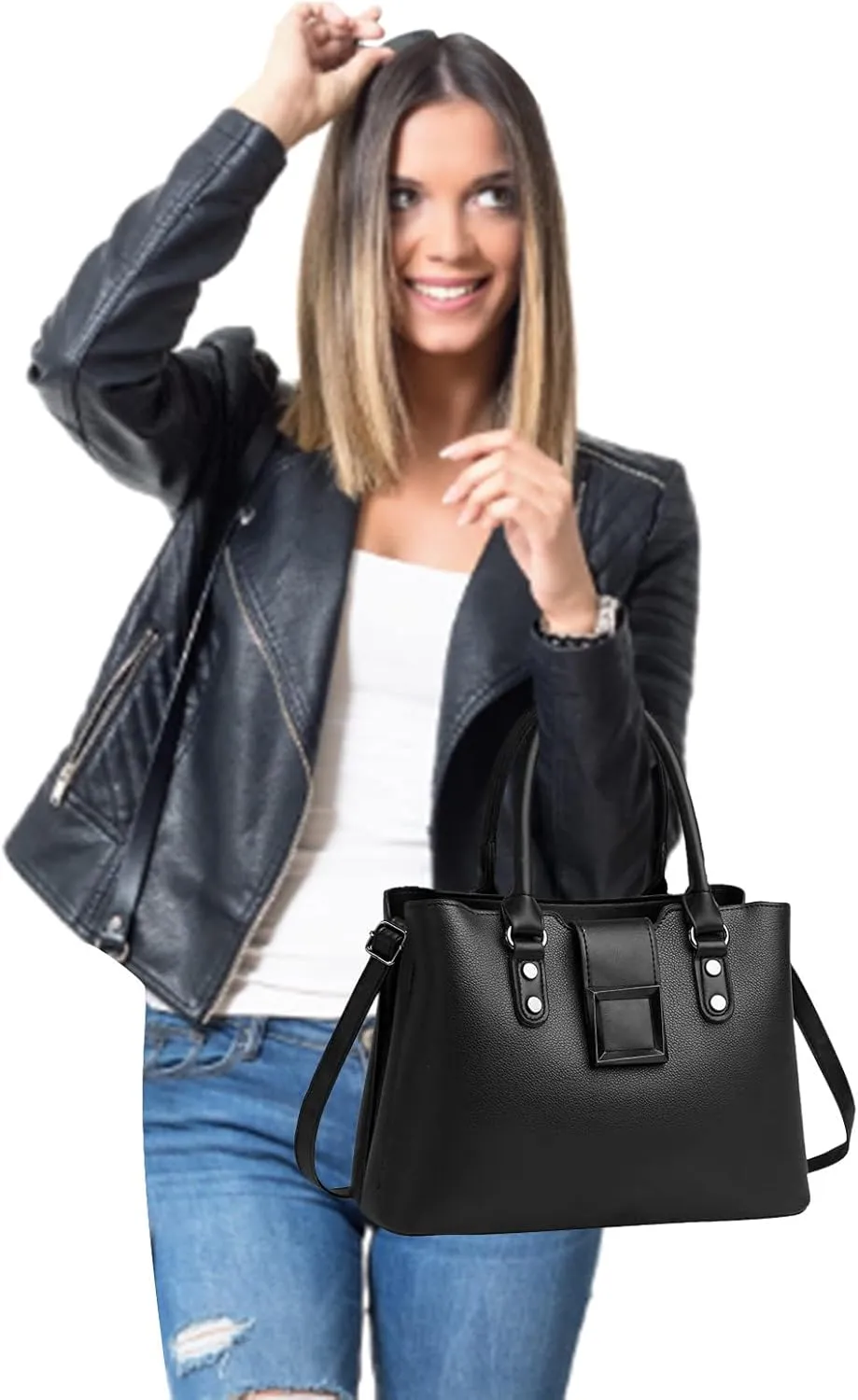 Fashion Tote Top Handle Satchel Women Handbag Large Capacity Leather Messenger Bag Shoulder Handbag