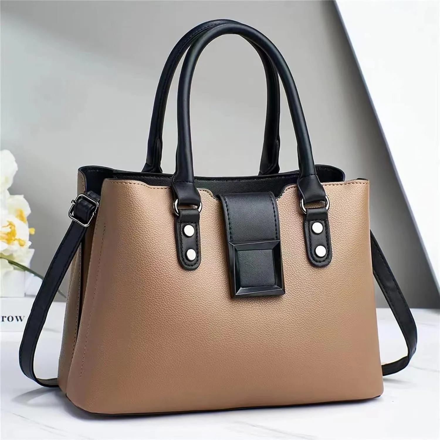 Fashion Tote Top Handle Satchel Women Handbag Large Capacity Leather Messenger Bag Shoulder Handbag