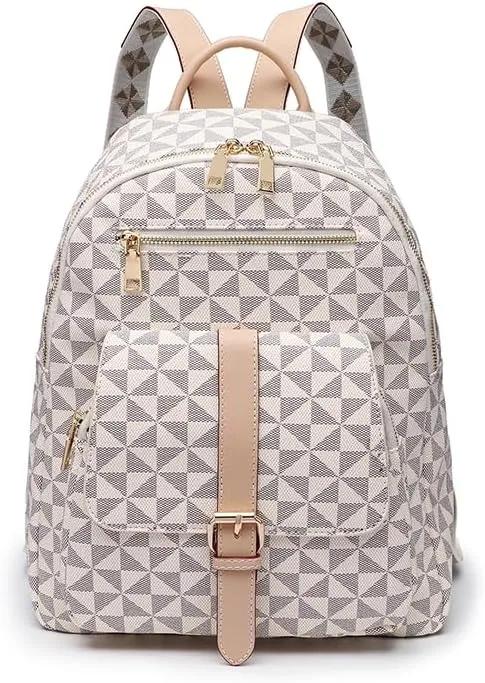 Female PU leather travel bag handbag convertible design bag, women's casual backpack travel backpack ()