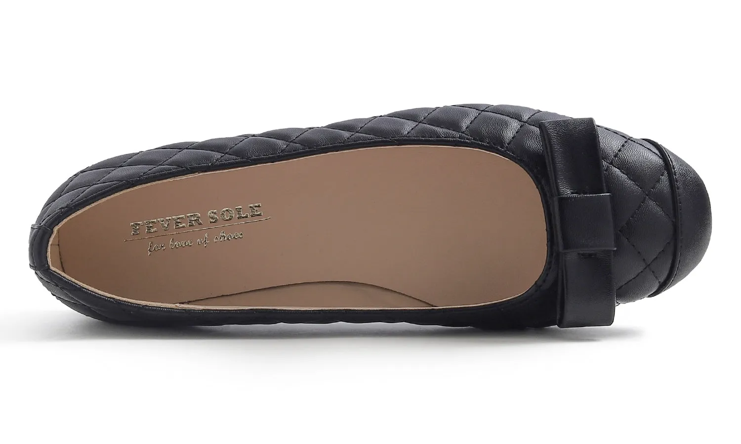 Feversole Women's Square Toe Fashion Bow Tie Dress Slip On Ballet Flats Quilted Vegan Leather
