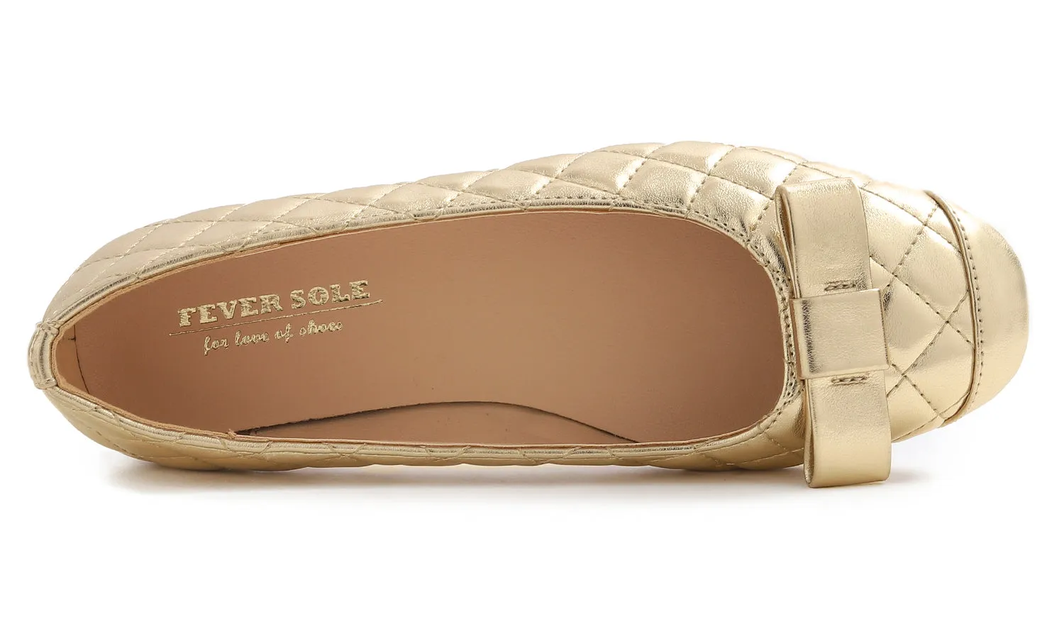 Feversole Women's Square Toe Fashion Bow Tie Dress Slip On Ballet Flats Quilted Vegan Leather