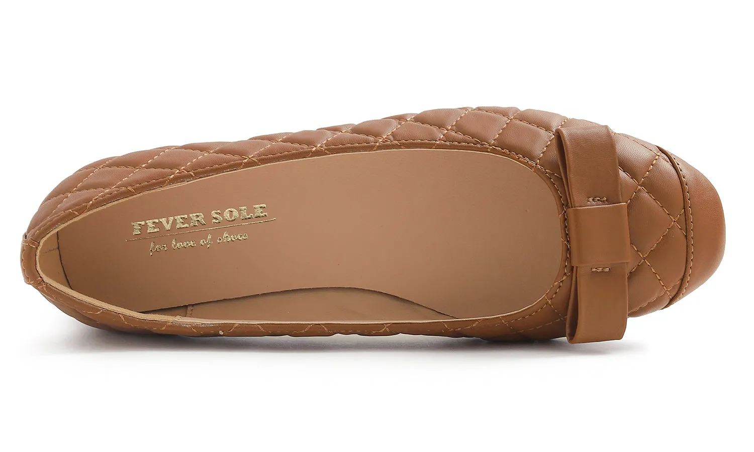 Feversole Women's Square Toe Fashion Bow Tie Dress Slip On Ballet Flats Quilted Vegan Leather