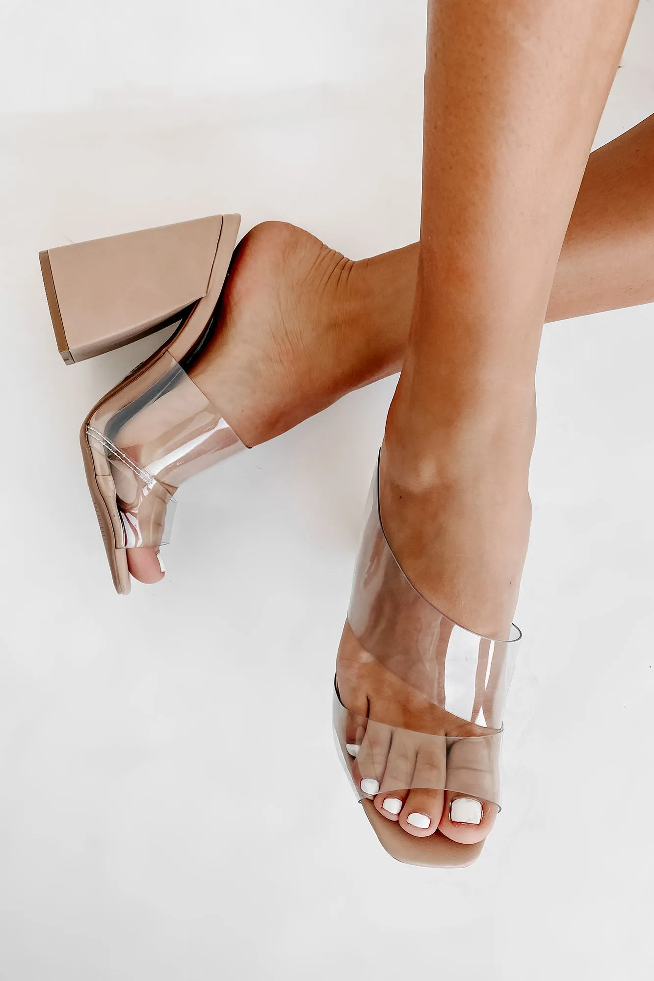 Find Your Calling Clear Strap Heels (Clear)