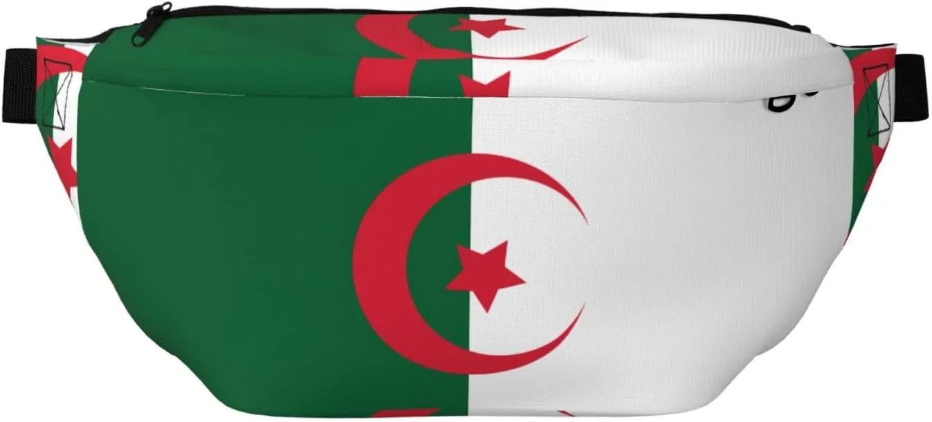 Flag Of Algeria Stylish Crossbody Waist Pack - Versatile And Compact Travel Pouch For Hands-Free Storage