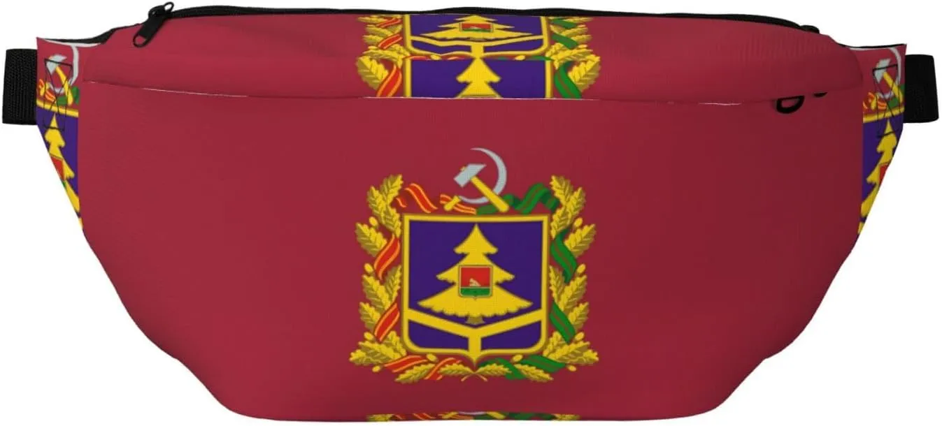 Flag Of Bryansk Stylish Crossbody Waist Pack - Versatile And Compact Travel Pouch For Hands-Free Storage