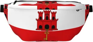 Flag Of Gibraltar Stylish Crossbody Waist Pack - Versatile And Compact Travel Pouch For Hands-Free Storage