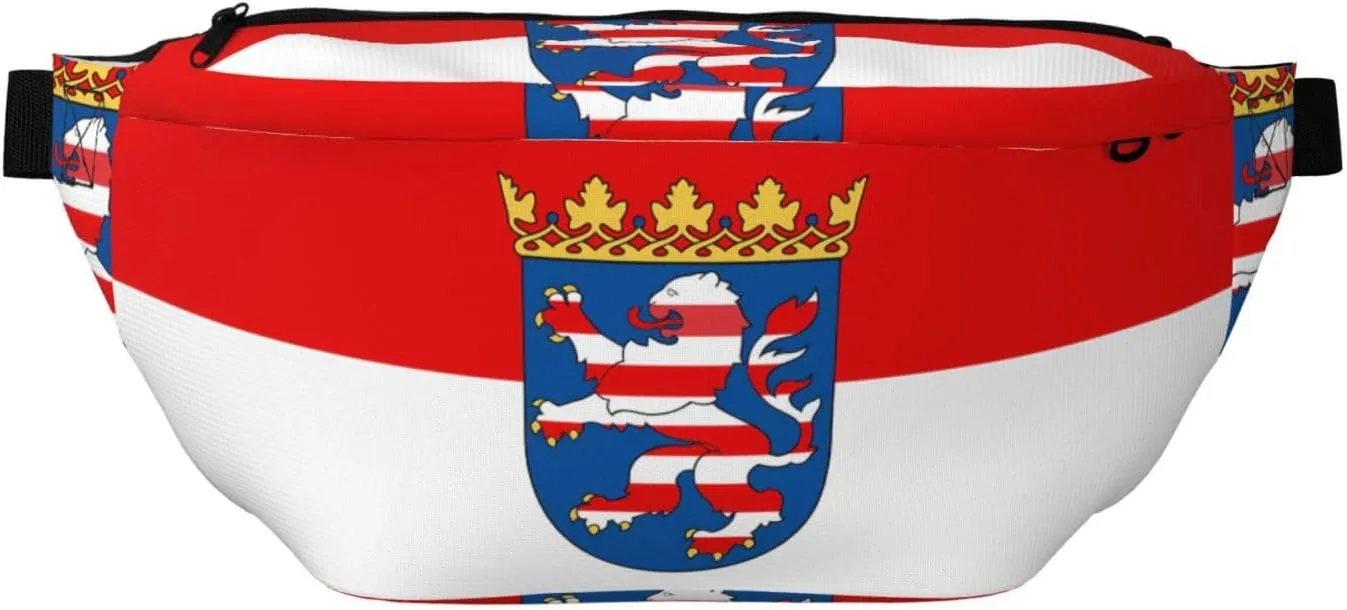 Flag Of Hesse Stylish Crossbody Waist Pack - Versatile And Compact Travel Pouch For Hands-Free Storage