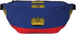 Flag Of Liechtenstein Stylish Crossbody Waist Pack - Versatile And Compact Travel Pouch For Hands-Free Storage