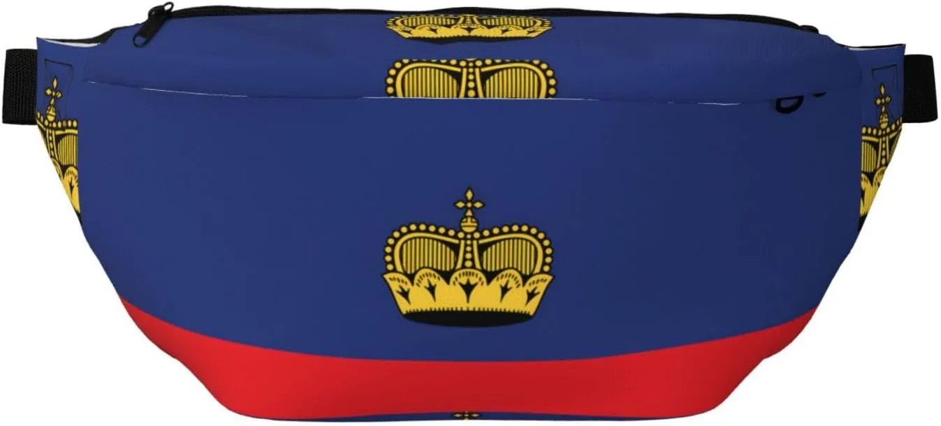 Flag Of Liechtenstein Stylish Crossbody Waist Pack - Versatile And Compact Travel Pouch For Hands-Free Storage