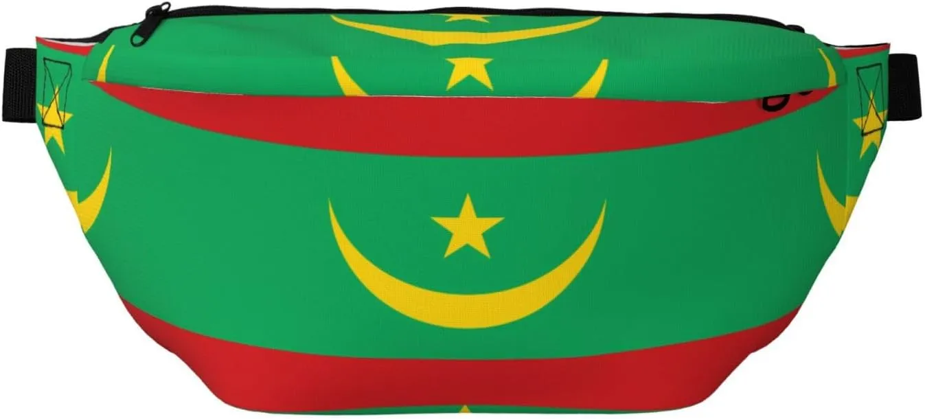 Flag Of Mauritania Stylish Crossbody Waist Pack - Versatile And Compact Travel Pouch For Hands-Free Storage