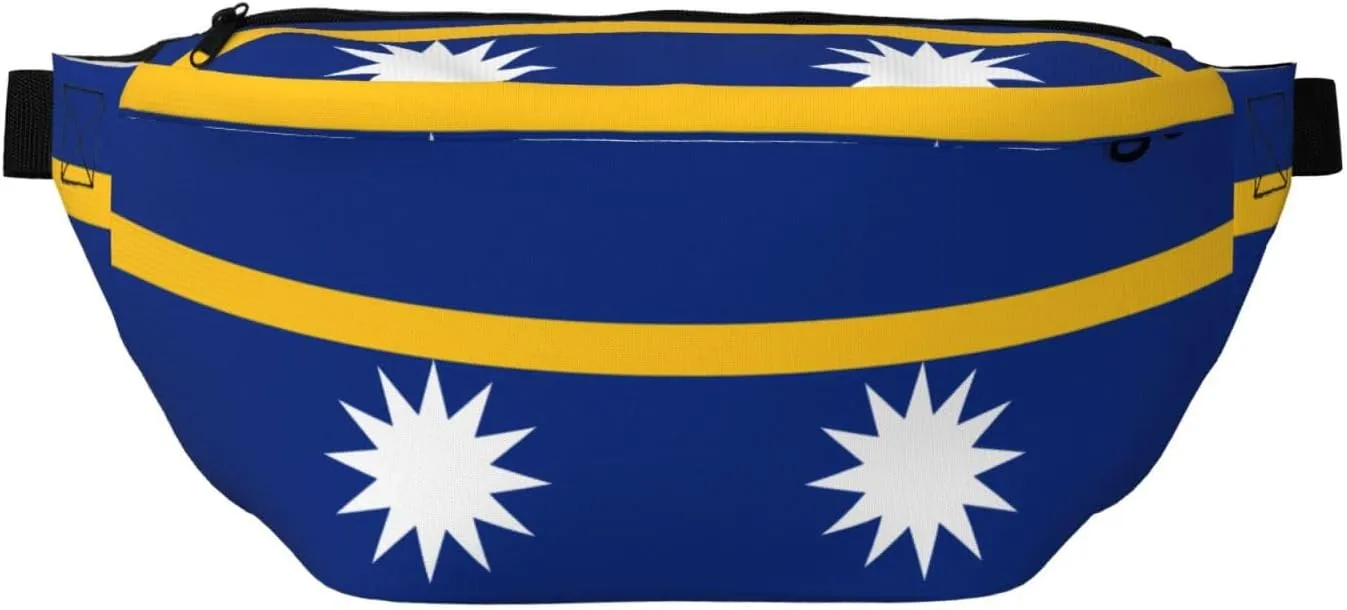 Flag Of Nauru Stylish Crossbody Waist Pack - Versatile And Compact Travel Pouch For Hands-Free Storage