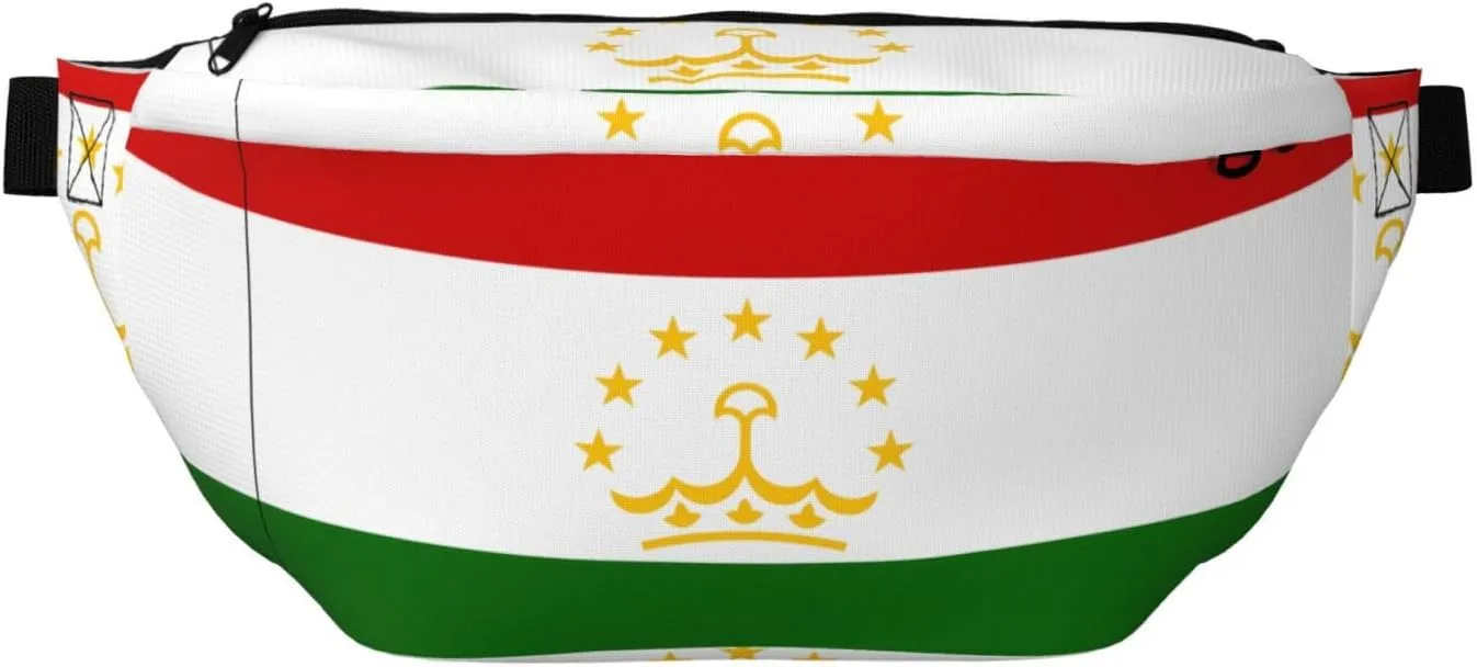 Flag Of Tajikistan Stylish Crossbody Waist Pack - Versatile And Compact Travel Pouch For Hands-Free Storage