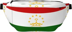 Flag Of Tajikistan Stylish Crossbody Waist Pack - Versatile And Compact Travel Pouch For Hands-Free Storage