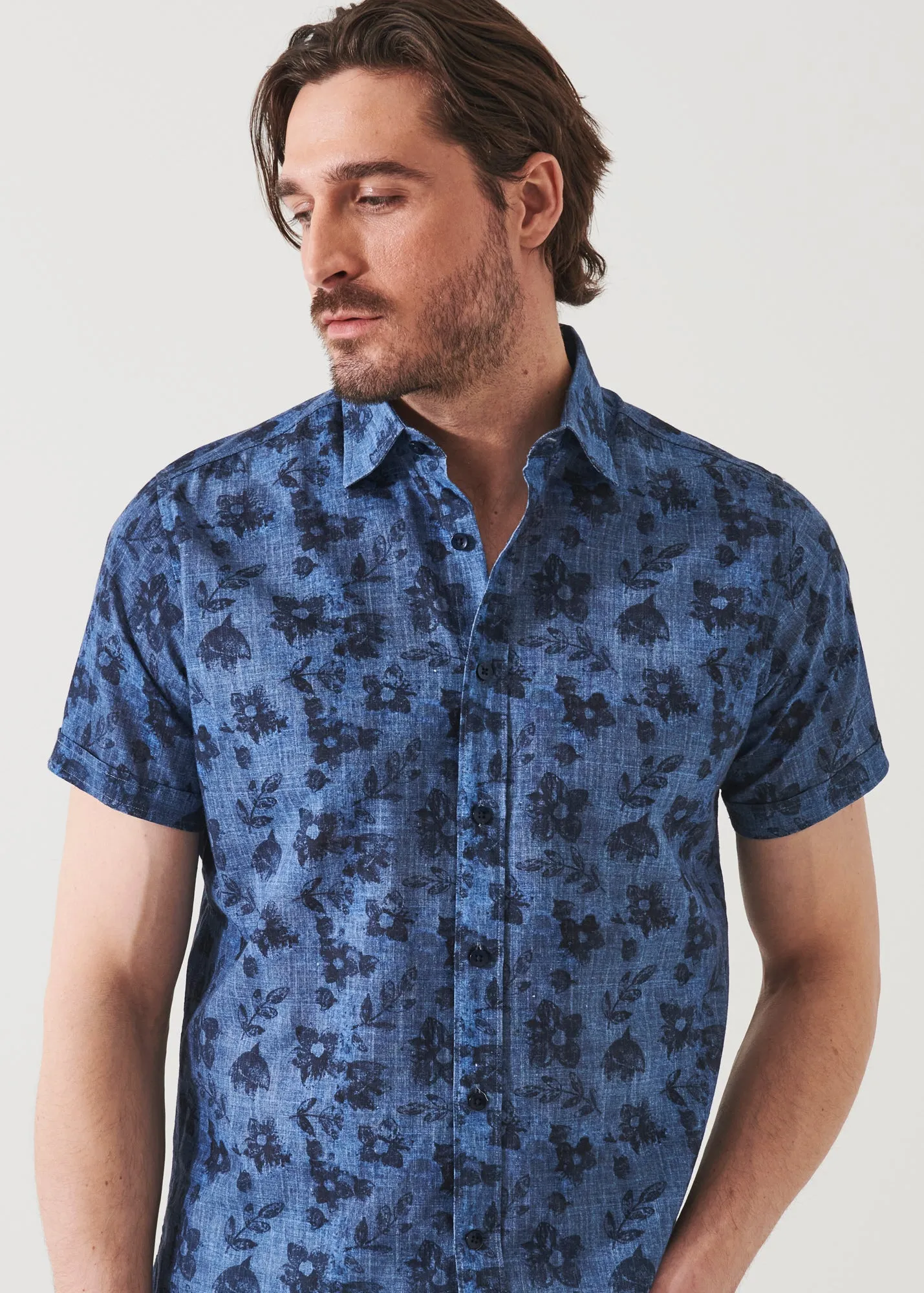 Floral Print Linen Shirt