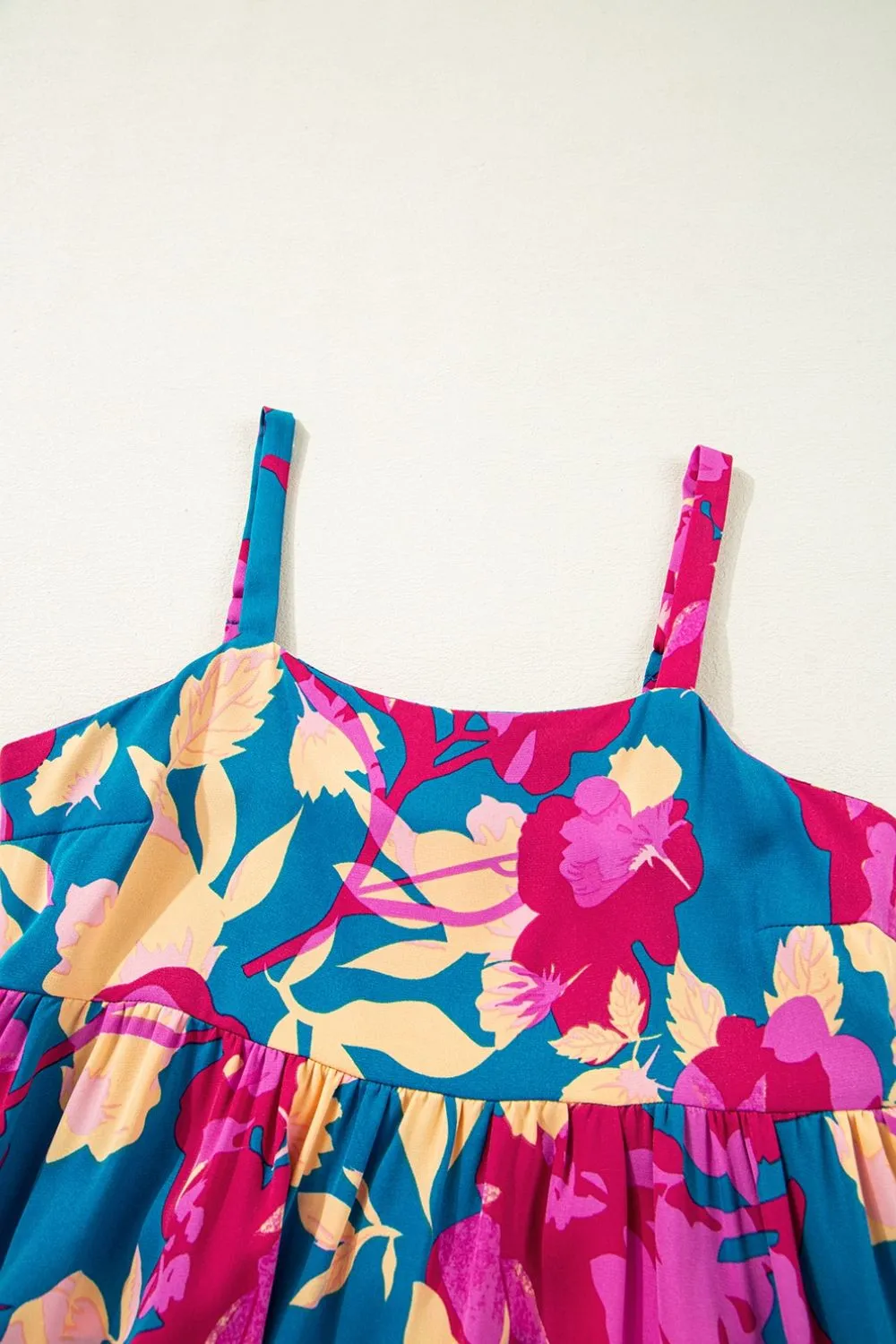 Floral Square Neck Cami Dress with Pockets