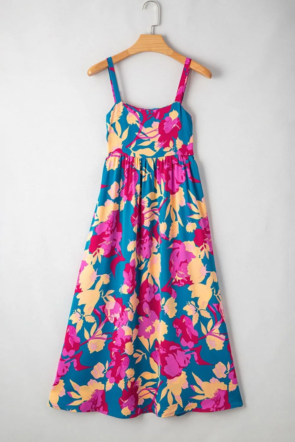 Floral Square Neck Cami Dress with Pockets