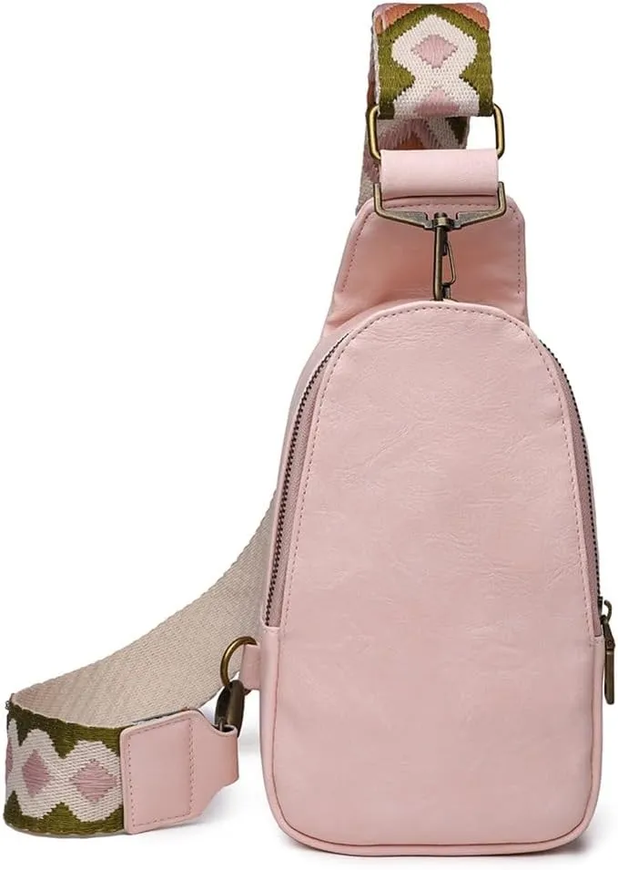 FMURY Vintage Fanny Pack Women Leather Boho Crossbody Shoulder Sling Purses Travel Office Shopper Holder Chest Bags