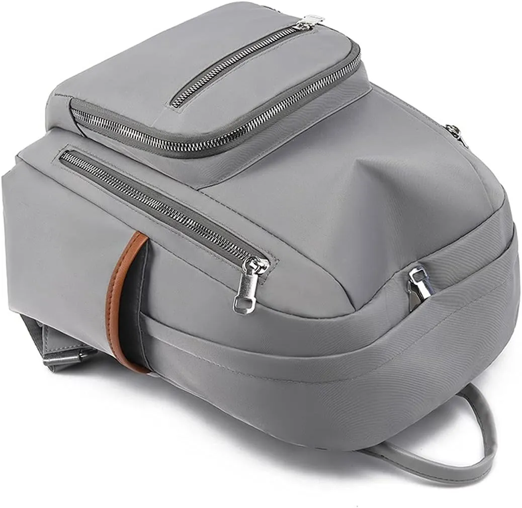 for women Backpack Ladies Casual Waterproof Backpacks Nylon Oxford Cloth Bag (Gray)
