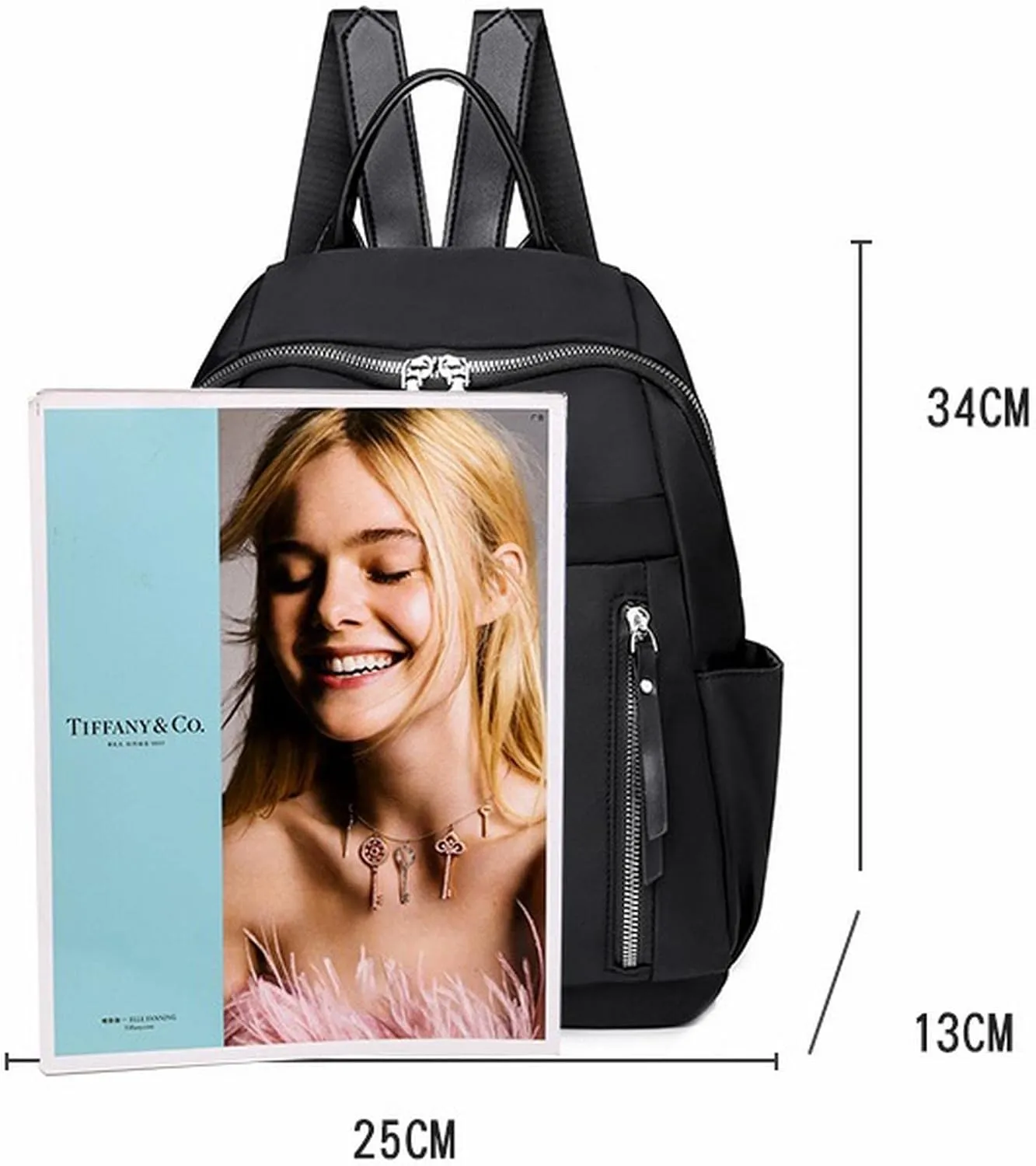 for women Fashion Teenage Ladies Backpacks Nylon Waterproof Casual Bagpack Female Bag (Black)