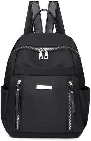 for women Fashion Teenage Ladies Backpacks Nylon Waterproof Casual Bagpack Female Bag (Black)
