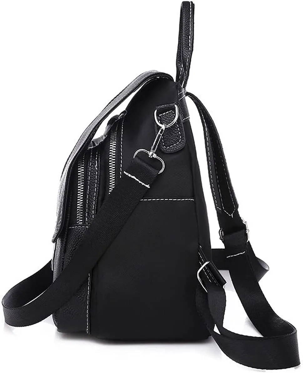 for women Leather Backpacks Lady Business Bags Laptop Bags Female Backpack (Black)