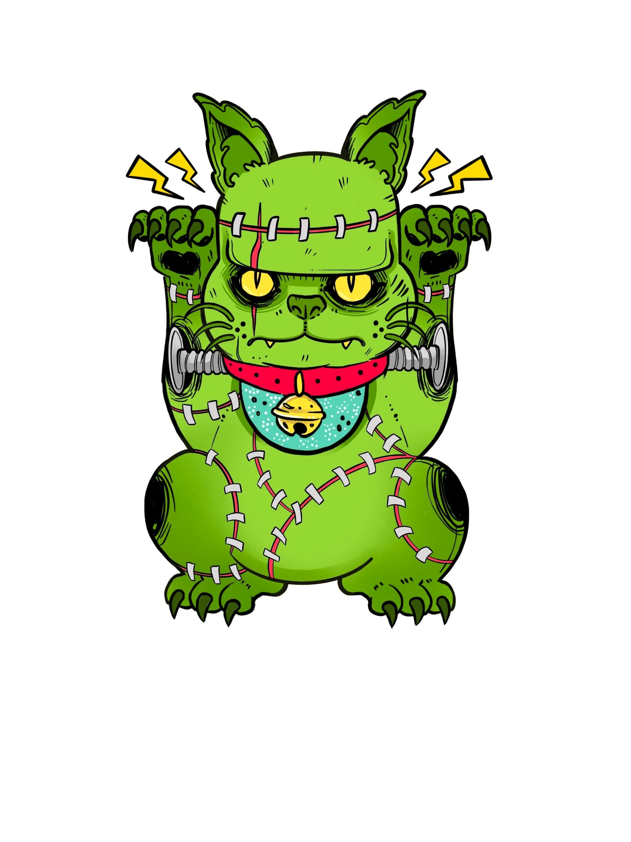 Frankenkitty Monster Cat vinyl sticker