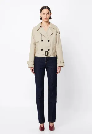 Franklin Cropped Trench - Natural