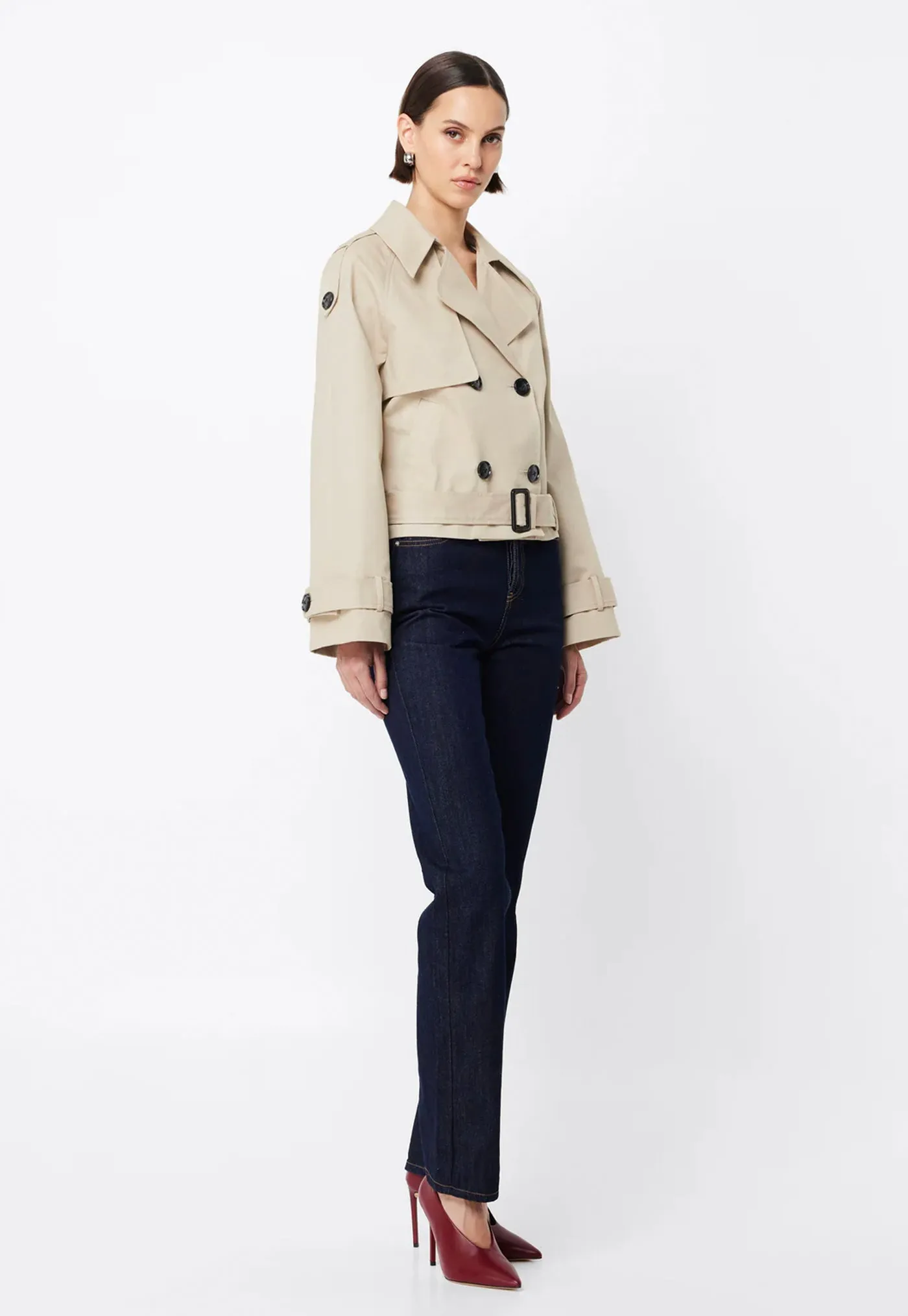 Franklin Cropped Trench - Natural