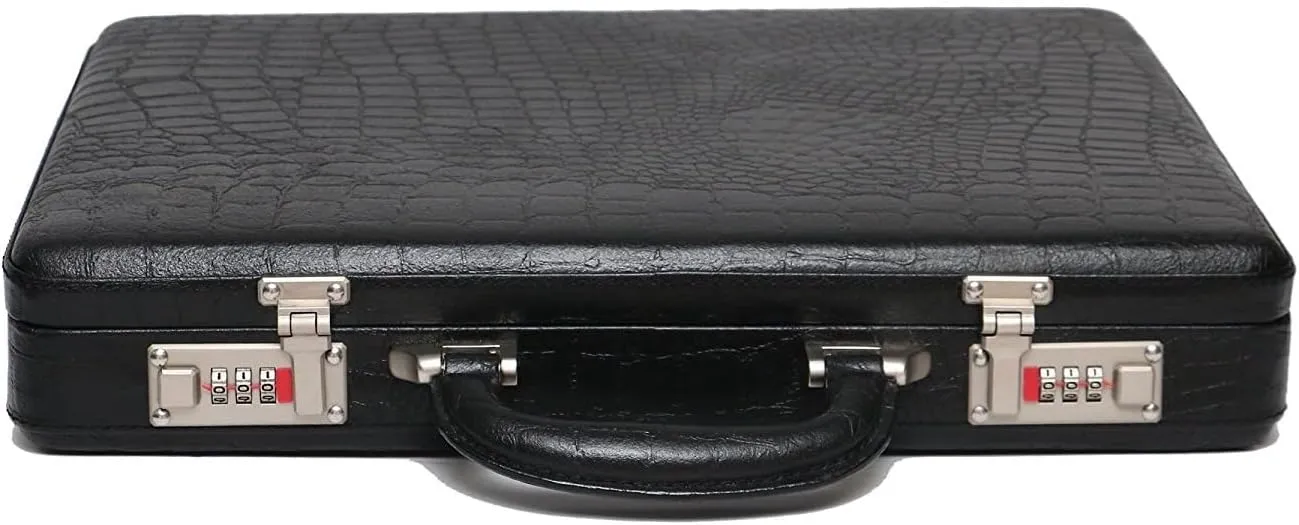 Full Grain Leather Briefcase Attache Case For Unisex Size L17xW3xH12 Inches Briefcase Bag