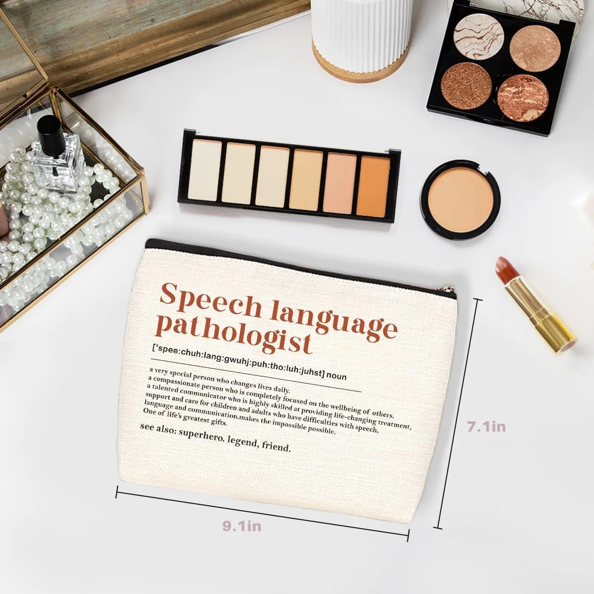 Funny Makeup Bag - SLP Gifts for Speech Language Pathologist Appreciation Gifts for Women Bestie Her Friend Cosmetic Bag travel pouch Christmas Birthday