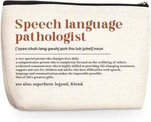 Funny Makeup Bag - SLP Gifts for Speech Language Pathologist Appreciation Gifts for Women Bestie Her Friend Cosmetic Bag travel pouch Christmas Birthday