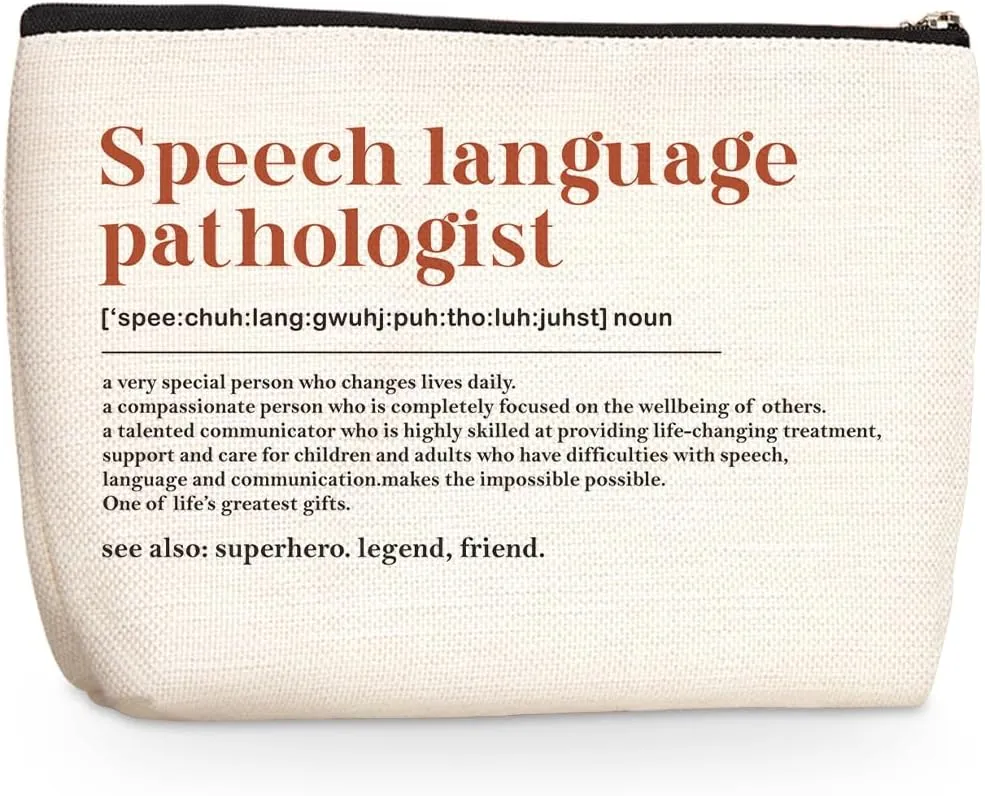 Funny Makeup Bag - SLP Gifts for Speech Language Pathologist Appreciation Gifts for Women Bestie Her Friend Cosmetic Bag travel pouch Christmas Birthday