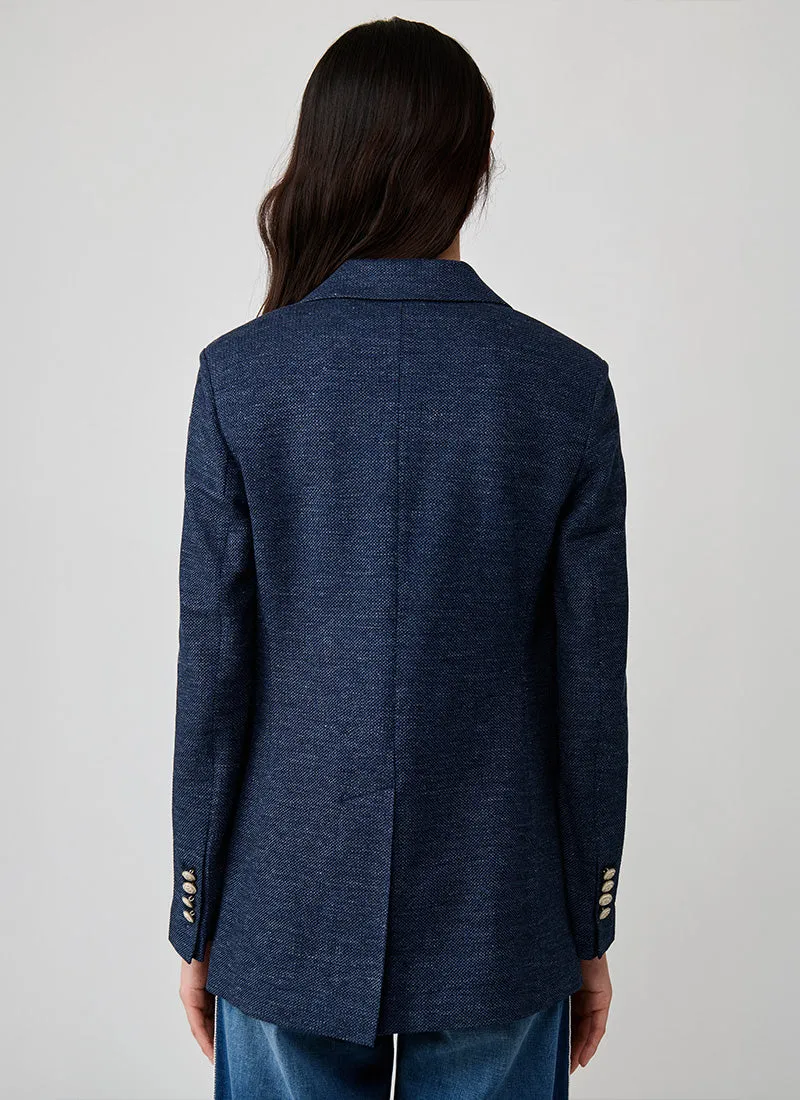 Garment Boyfriend 2 Button Pocket Linen Blazer