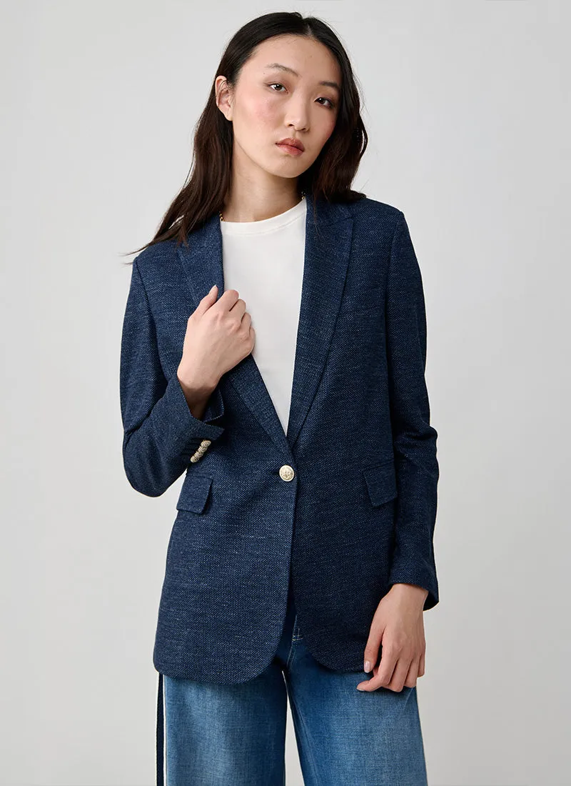 Garment Boyfriend 2 Button Pocket Linen Blazer